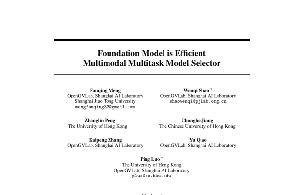 Foundation Model is Efficient: Multimodal Multitask Model Selector