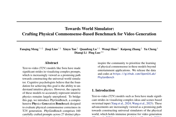 Towards World Simulator: Crafting Physical Commonsense-Based Benchmark for Video Generation